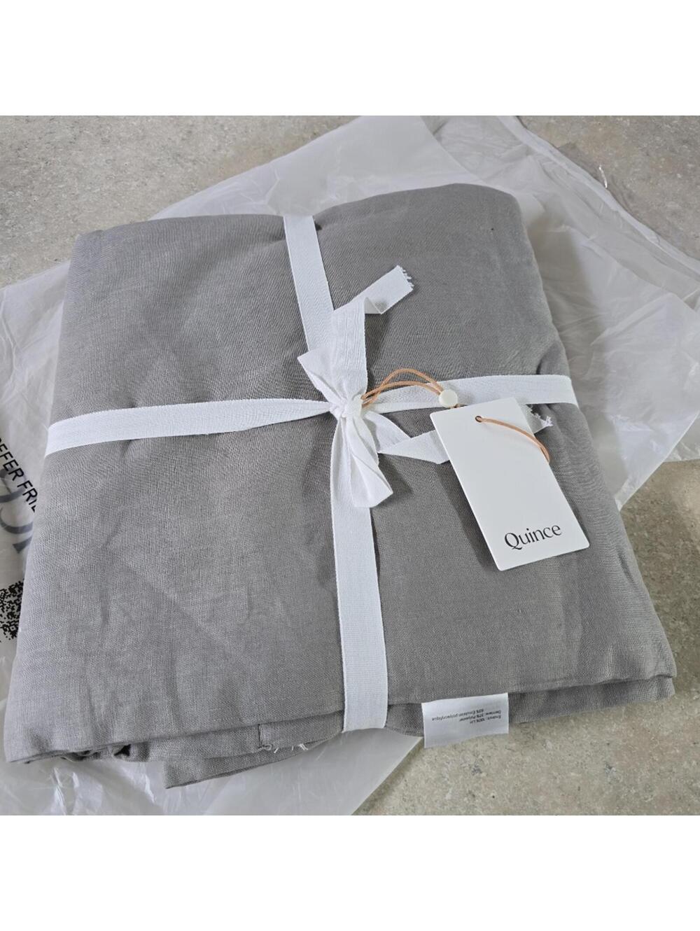 Quince 100% Linen Gray Curtain New